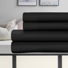 Egyptian Cotton 1500 Thread Count Eco Friendly Solid Sheet Set - Black