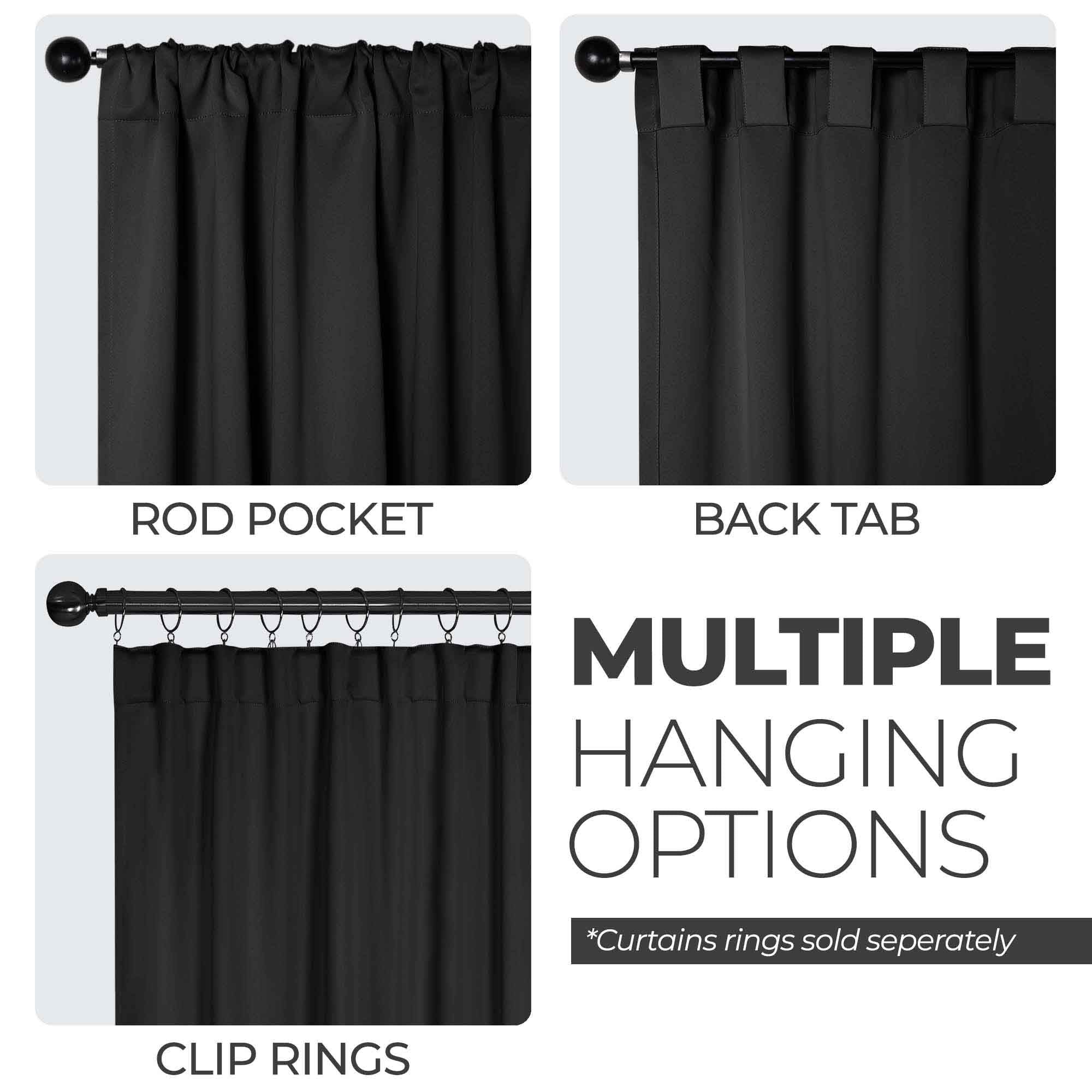Solid Room Darkening Blackout Curtain Panels, Back Tabs, Set of 2 - Blackout Curtains by Superior