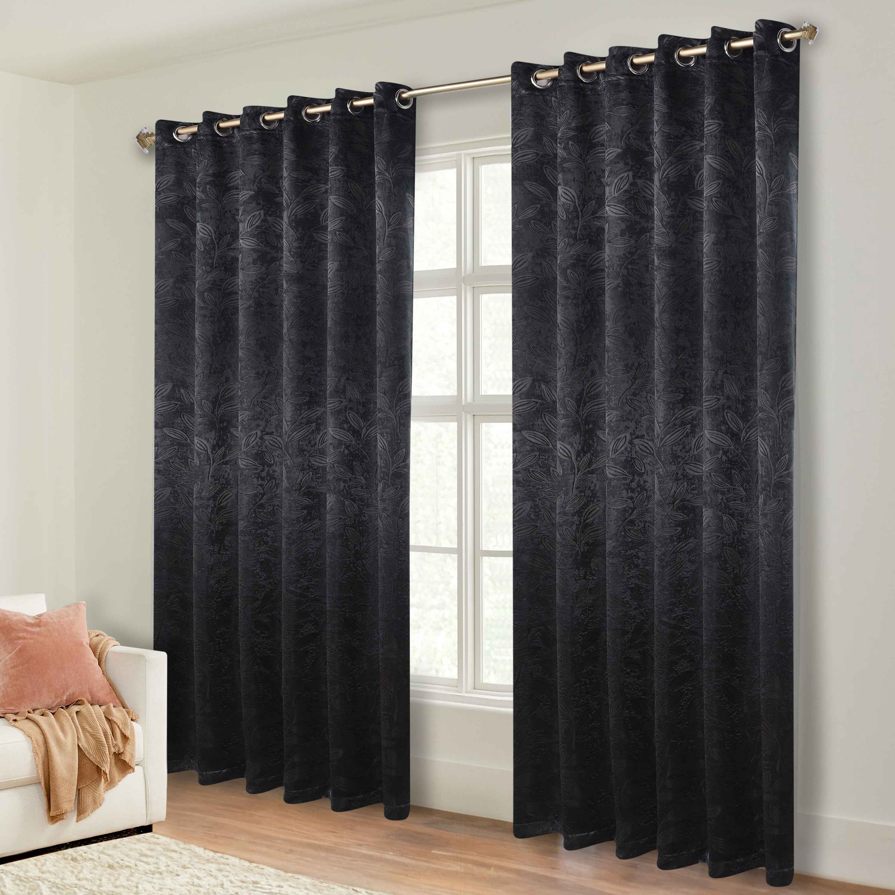 Leaves Room Darkening Grommet Blackout Curtain Panels, Set of 2 - Blackout Curtains by Superior