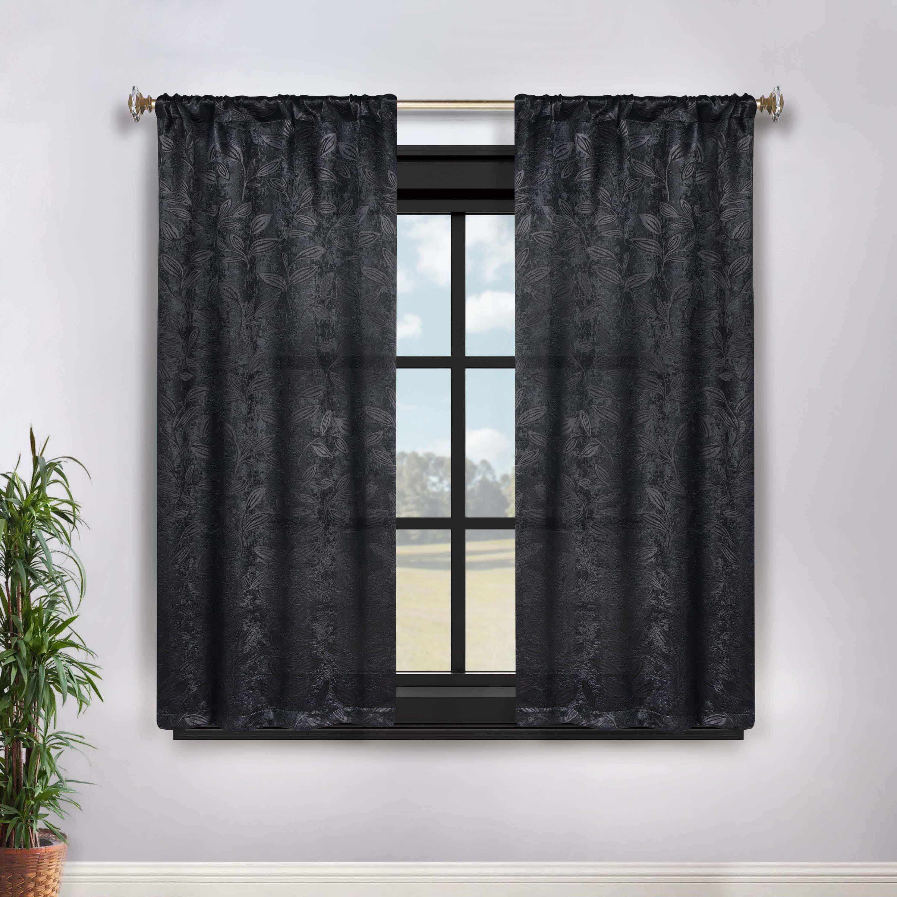 Leaves Room Darkening Washable Blackout Curtain Panels, Set of 2 - Blackout Curtains by Superior Brand