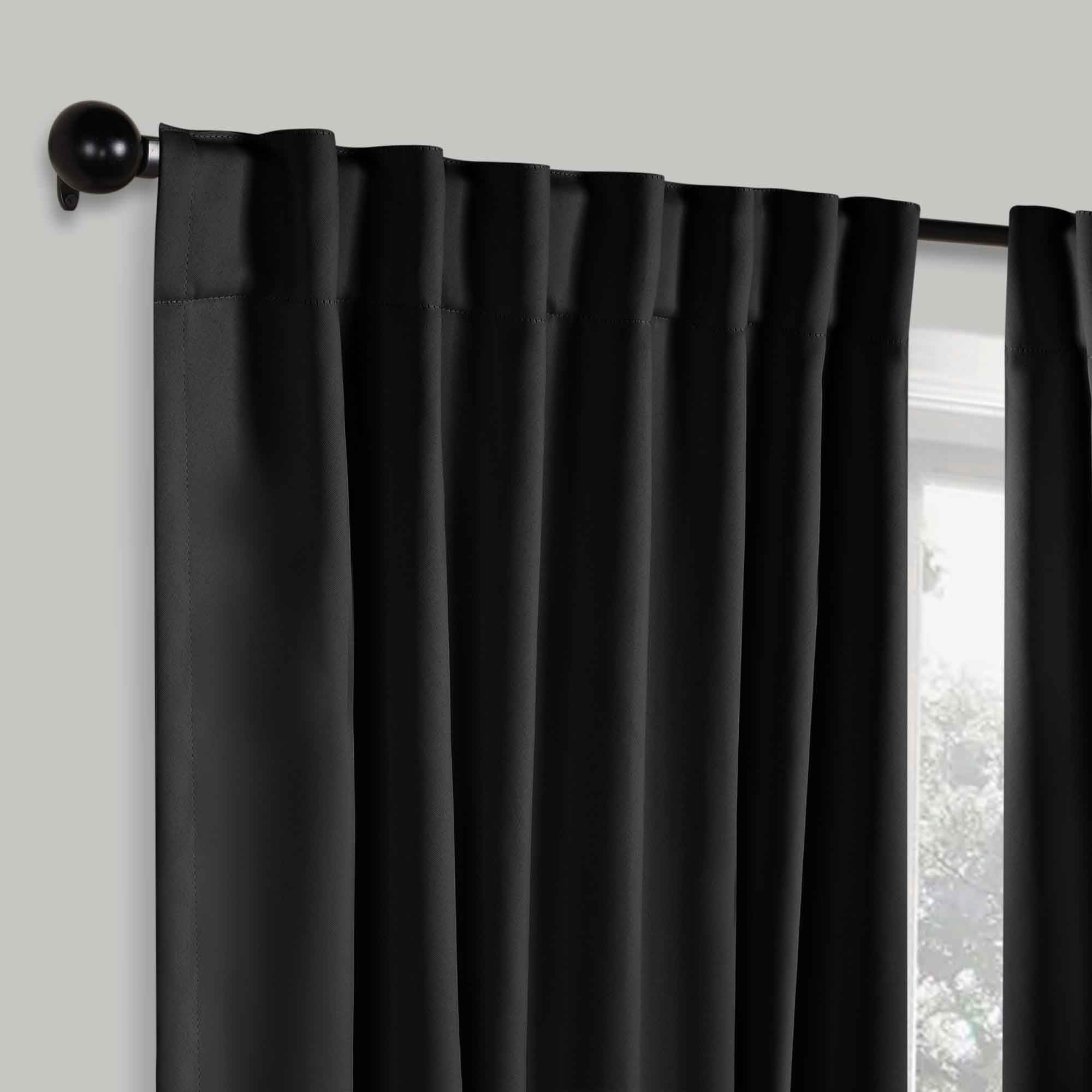 Solid Room Darkening Blackout Curtain Panels, Back Tabs, Set of 2 - Blackout Curtains by Superior