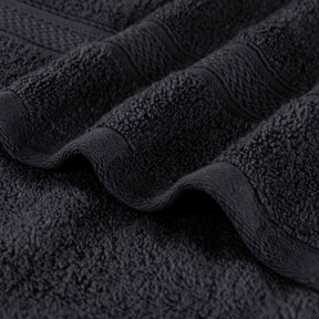 Chevron Zero Twist Cotton Solid and Jacquard 8 Piece Towel Set