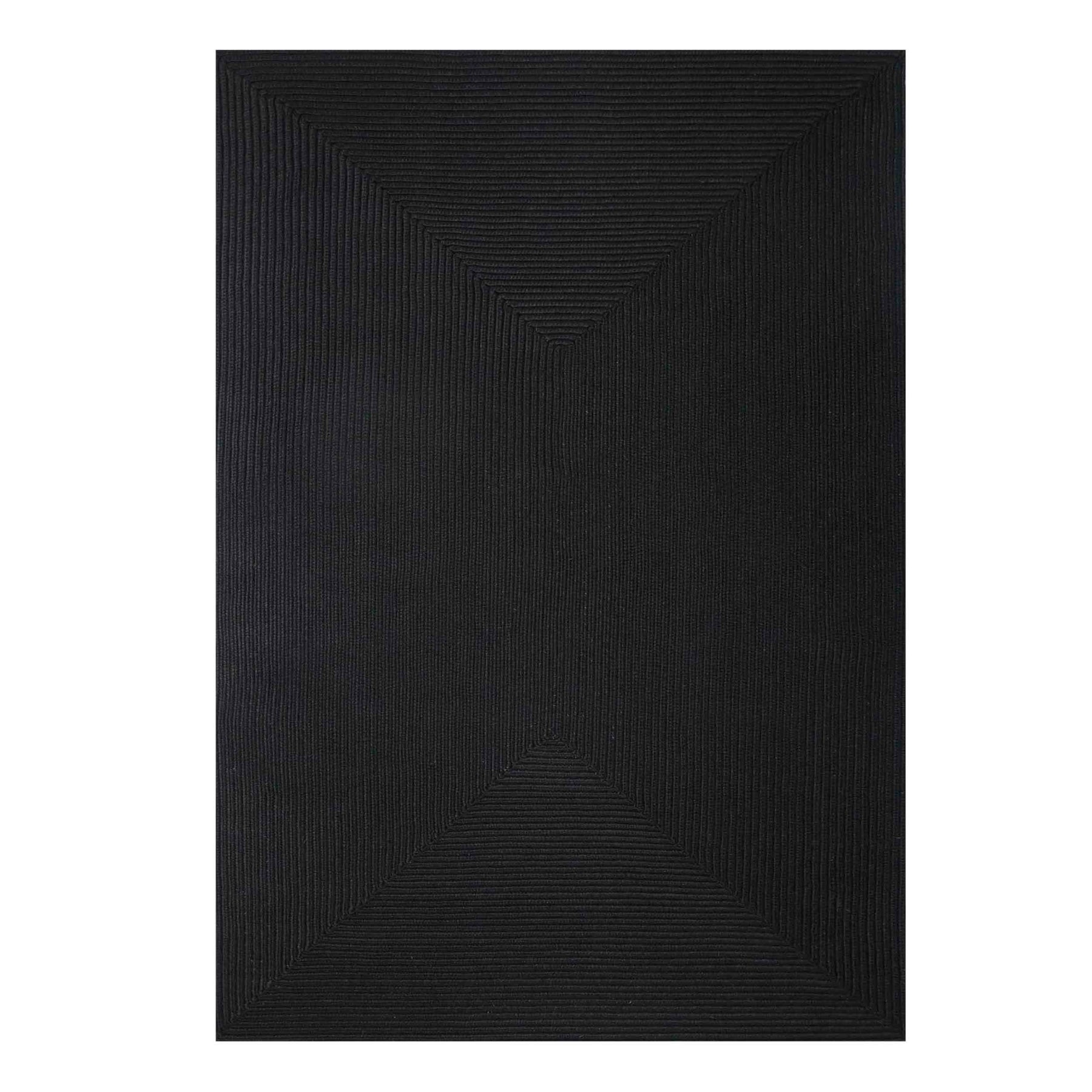 Bohemian Indoor Outdoor Rugs Solid Rectangle Braided Area Rug - Black