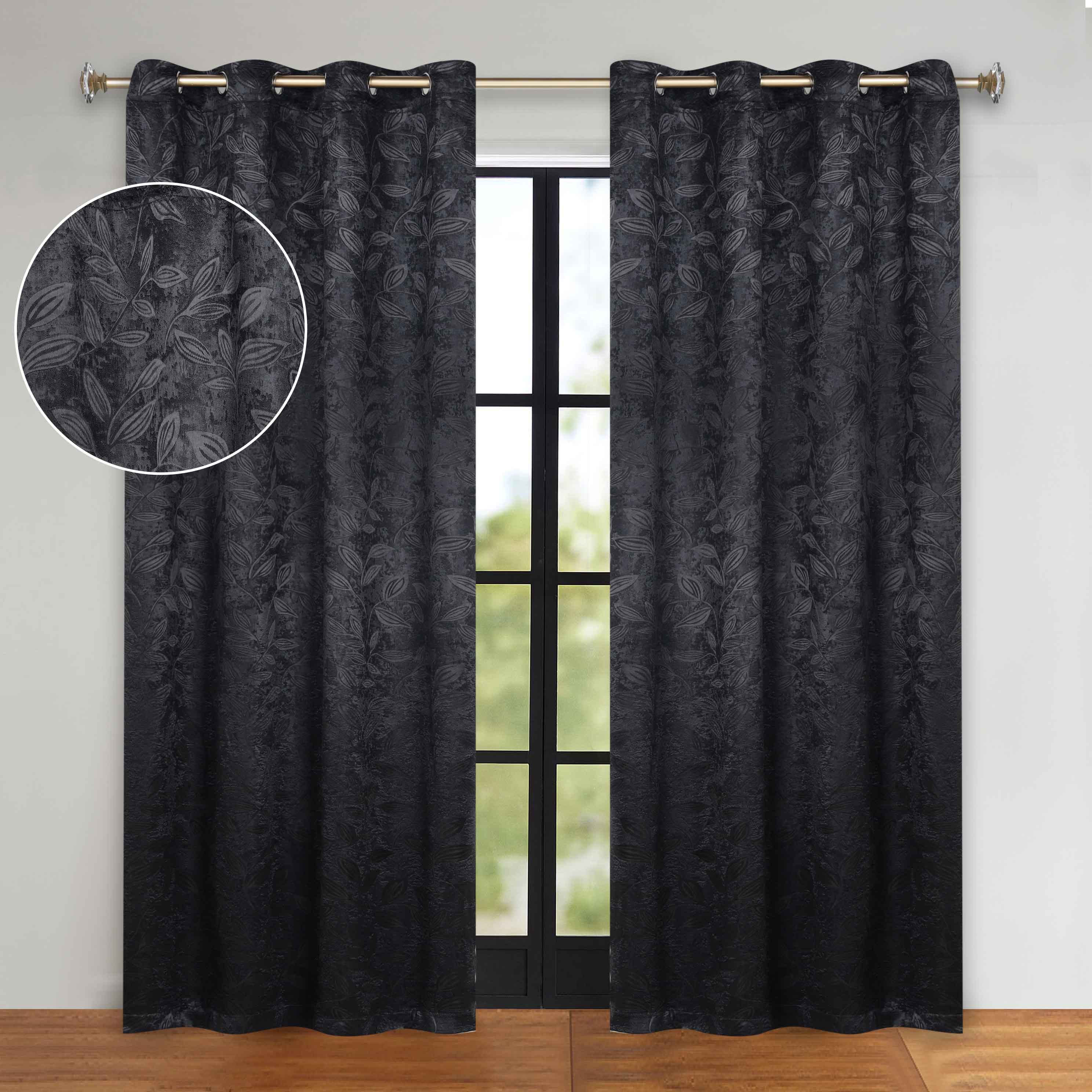 Leaves Room Darkening Grommet Blackout Curtain Panels, Set of 2 - Blackout Curtains by Superior Brand
