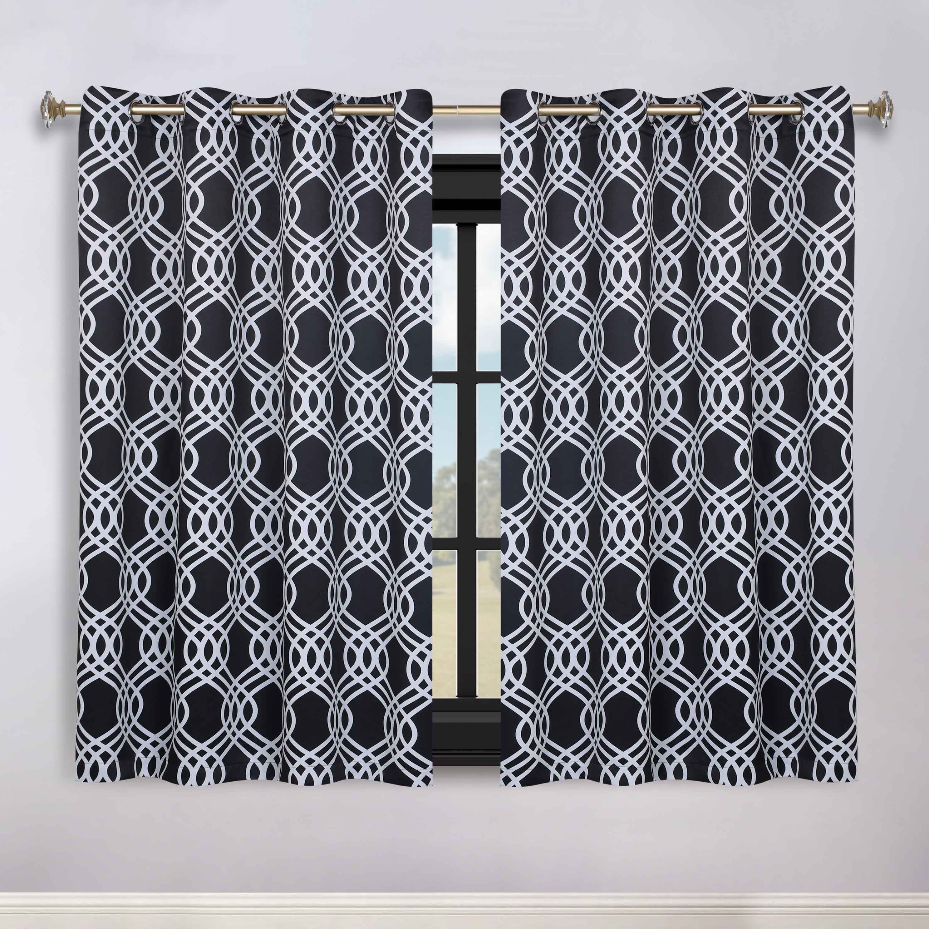 Ribbon Trellis Washable Room Darkening Blackout Curtains, Set of 2 - Blackout Curtains by Superior Brand