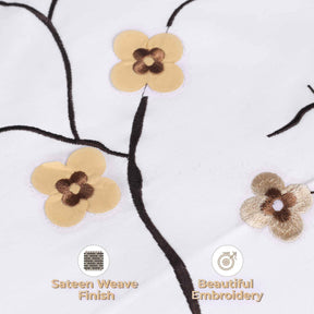 Superior Blossom 100% Cotton Floral Duvet Cover and Pillow Sham Set -  Color