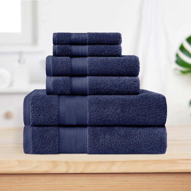 Turkish Cotton Highly Absorbent Solid 6 Piece Towel Set - Towel Set by Superior Brand