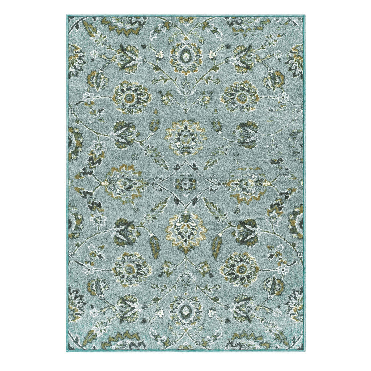Brookshire Antique Traditional Floral Indoor Area Rug - Blue
