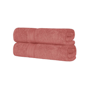 Cotton Heavyweight Absorbent Plush 2 Piece Bath Sheet Set - Blush