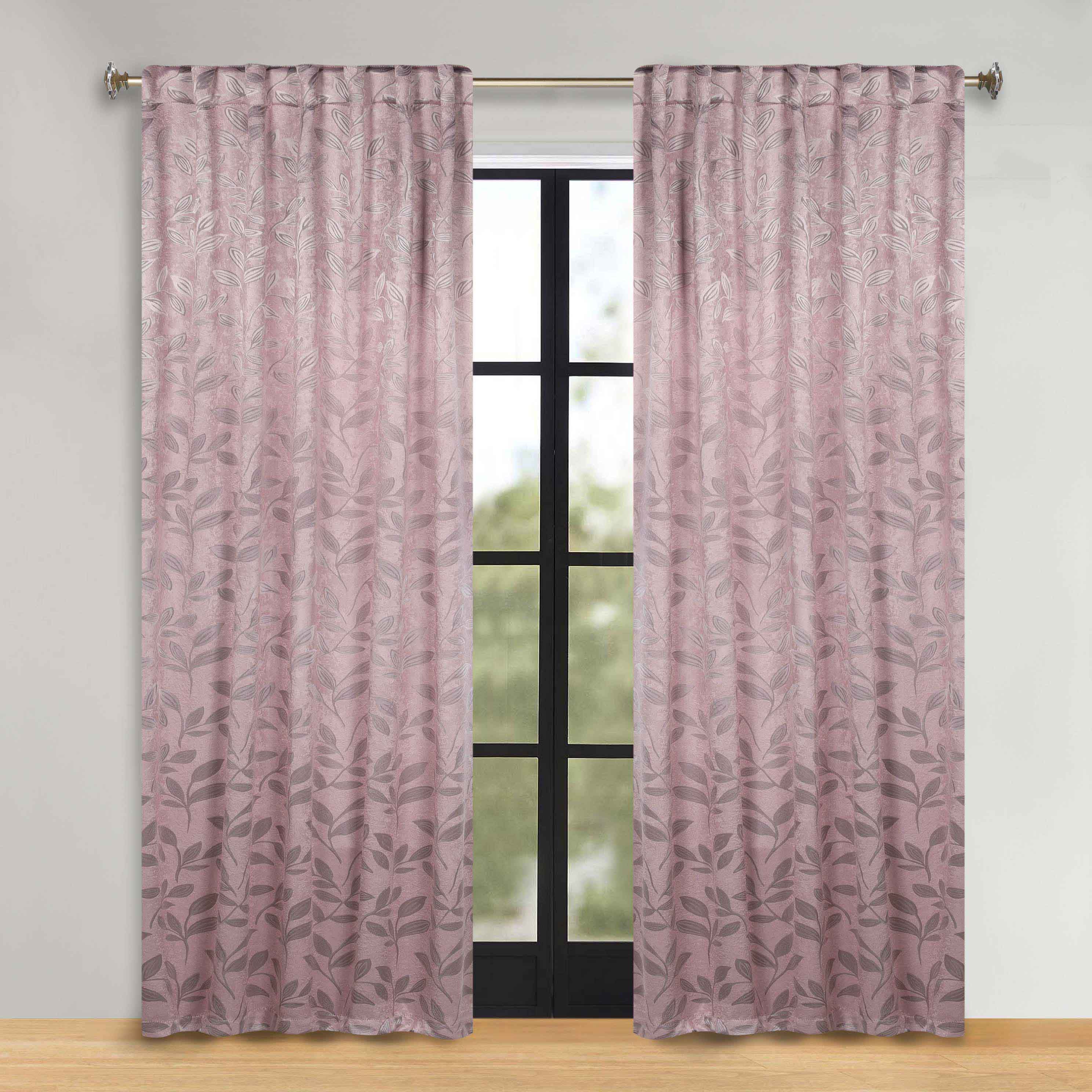 Leaves Room Darkening Back Tabs Blackout Curtain Panels, Set of 2 - Blackout Curtains by Superior