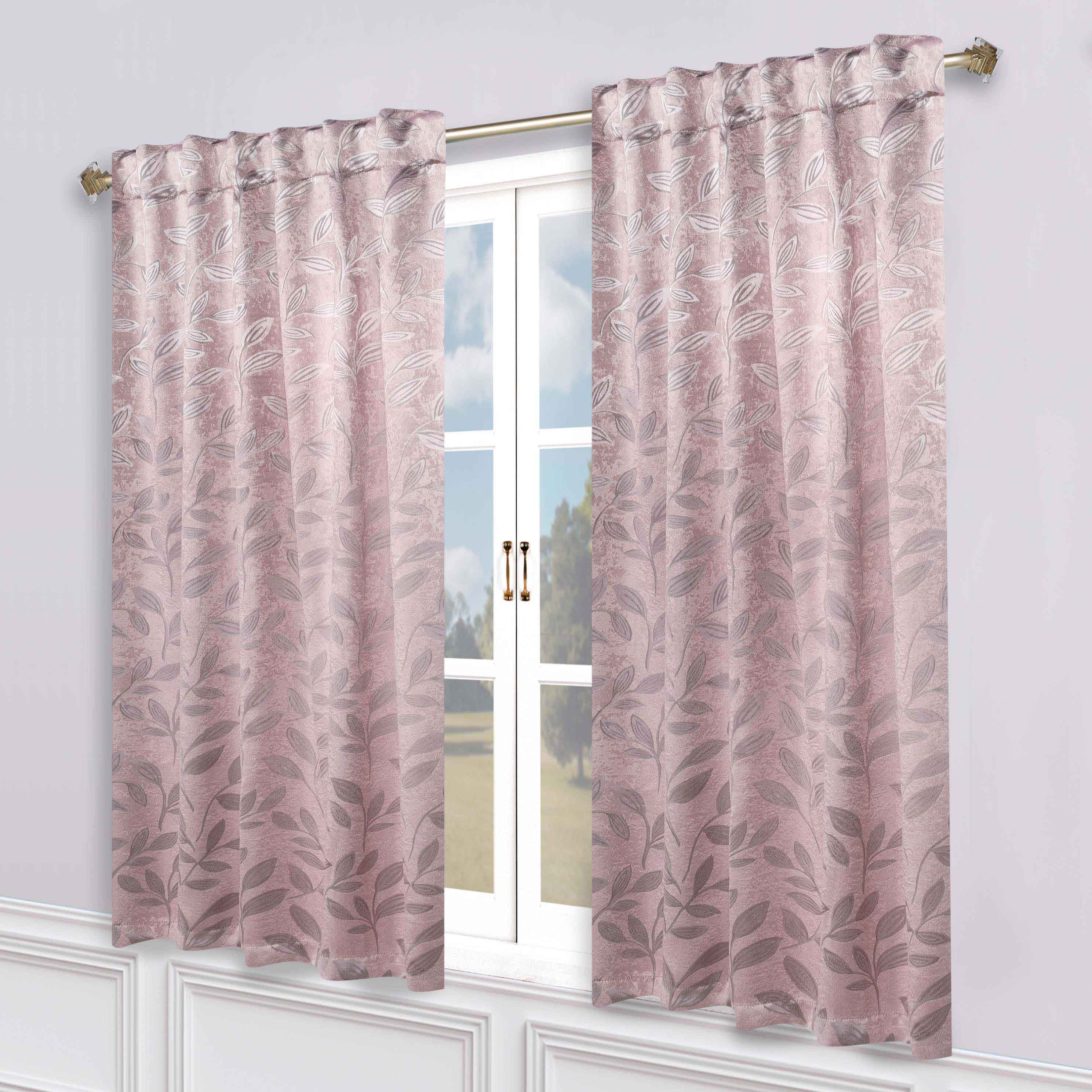 Leaves Room Darkening Back Tabs Blackout Curtain Panels, Set of 2 - Blackout Curtains by Superior