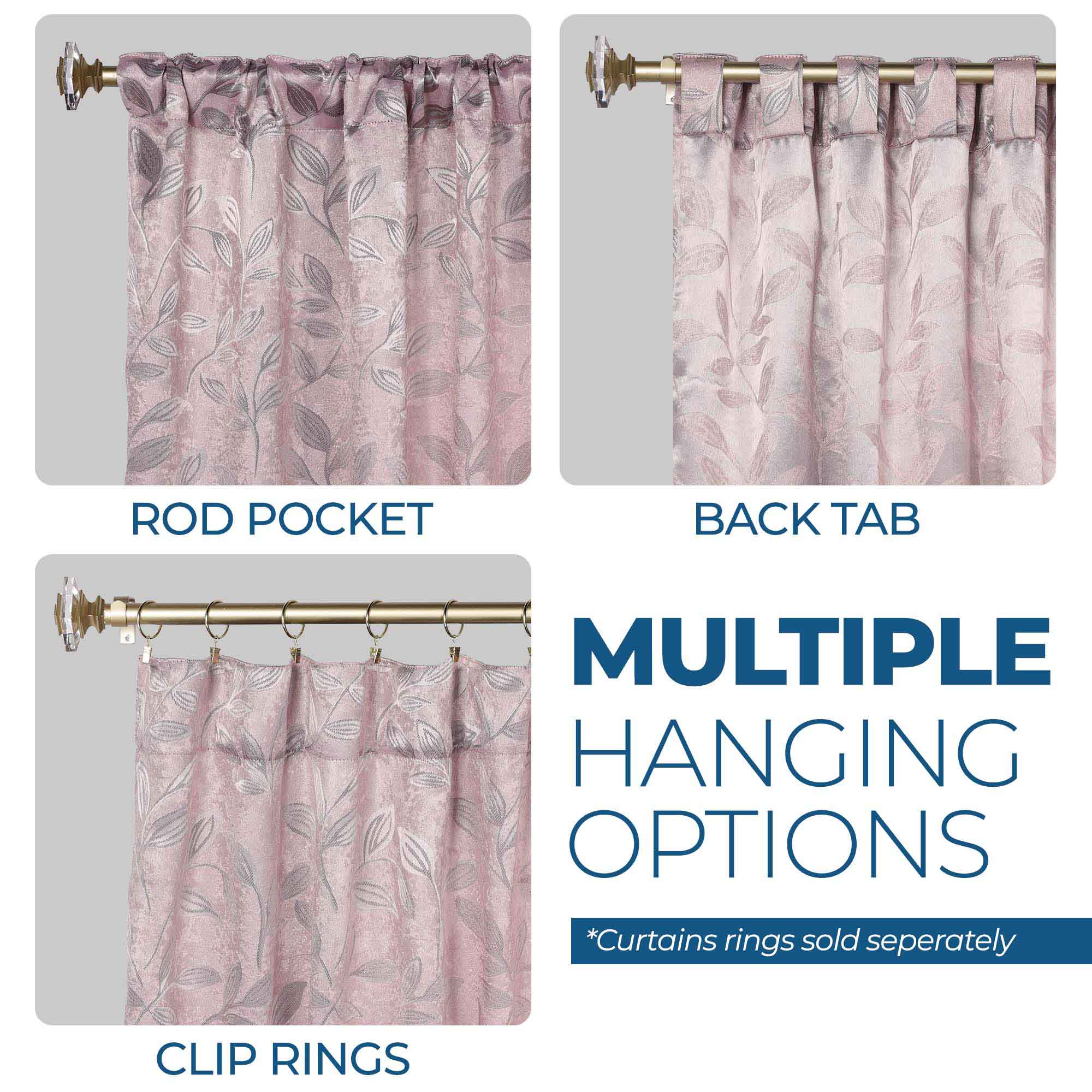 Leaves Room Darkening Back Tabs Blackout Curtain Panels, Set of 2 - Blackout Curtains by Superior