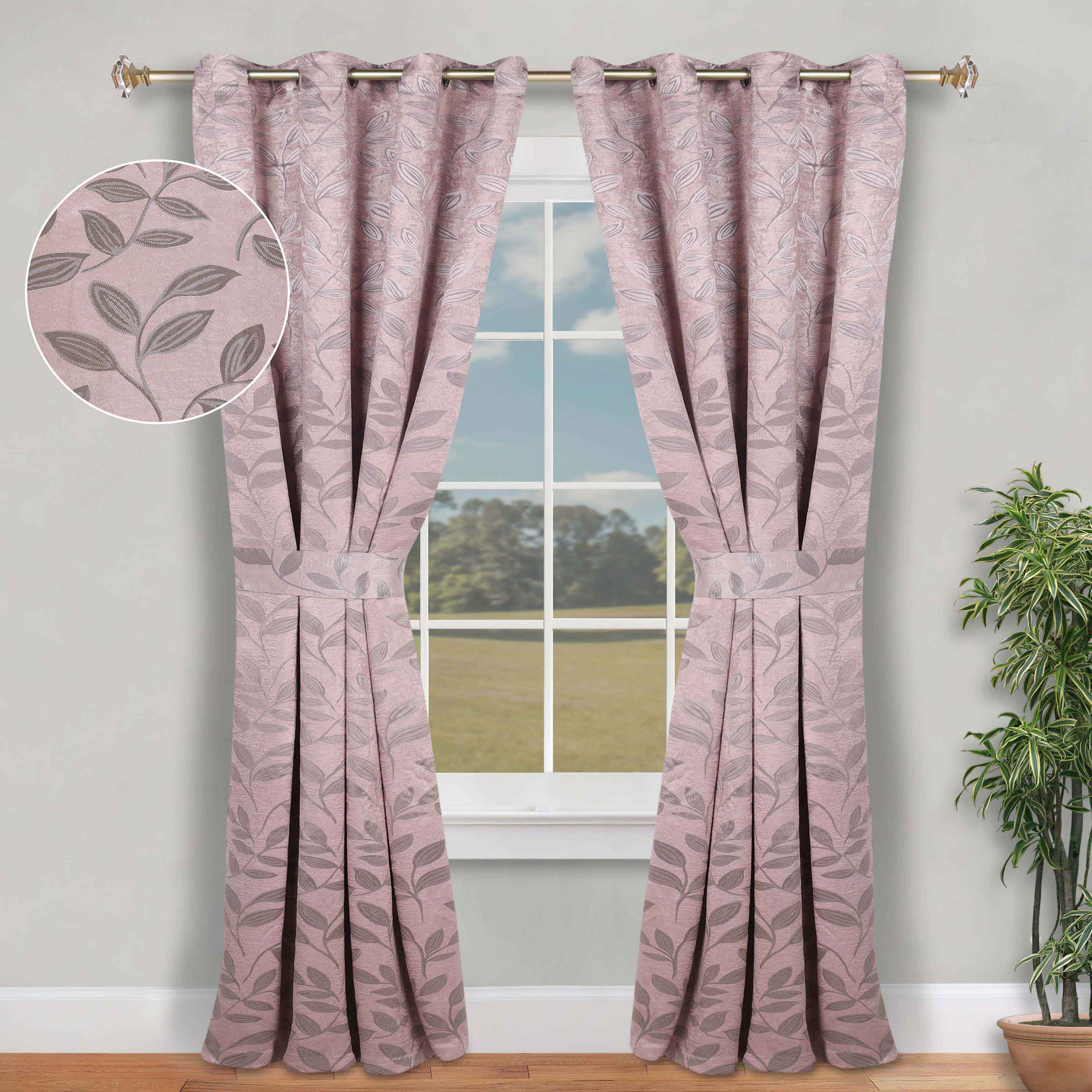 Leaves Room Darkening Washable Blackout Curtain Panels, Set of 2 - Blackout Curtains by Superior