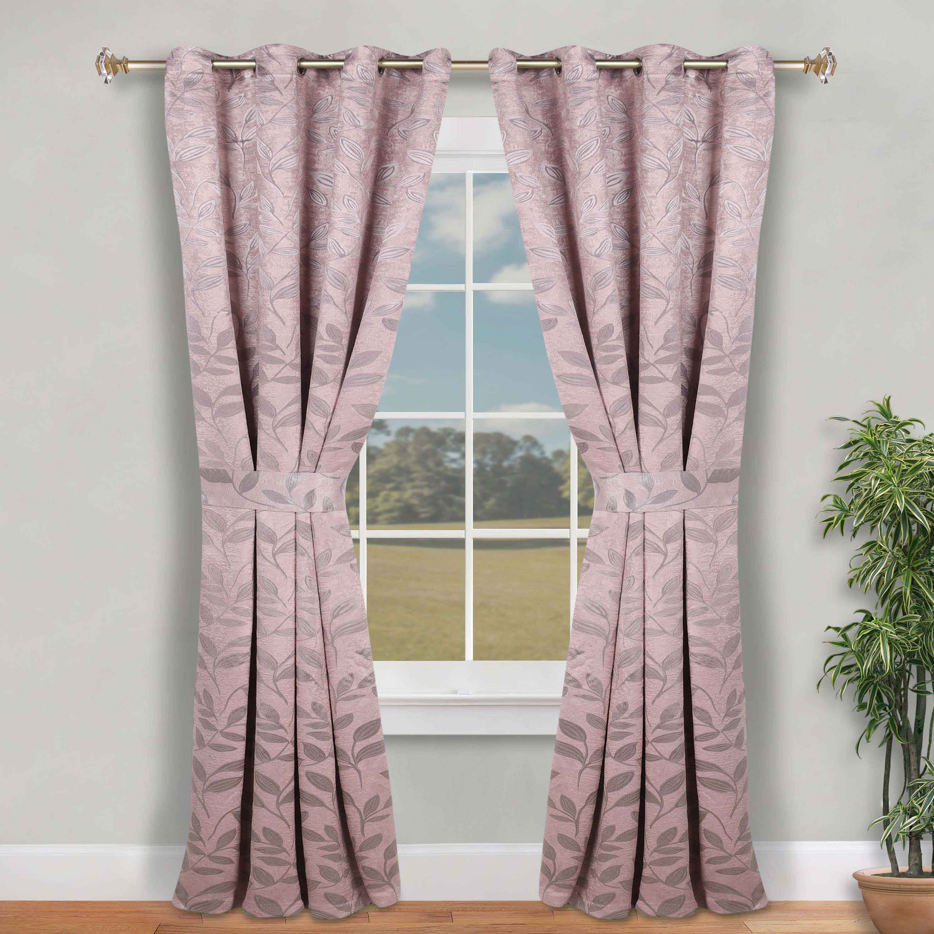 Leaves Room Darkening Washable Blackout Curtain Panels, Set of 2 - Blackout Curtains by Superior