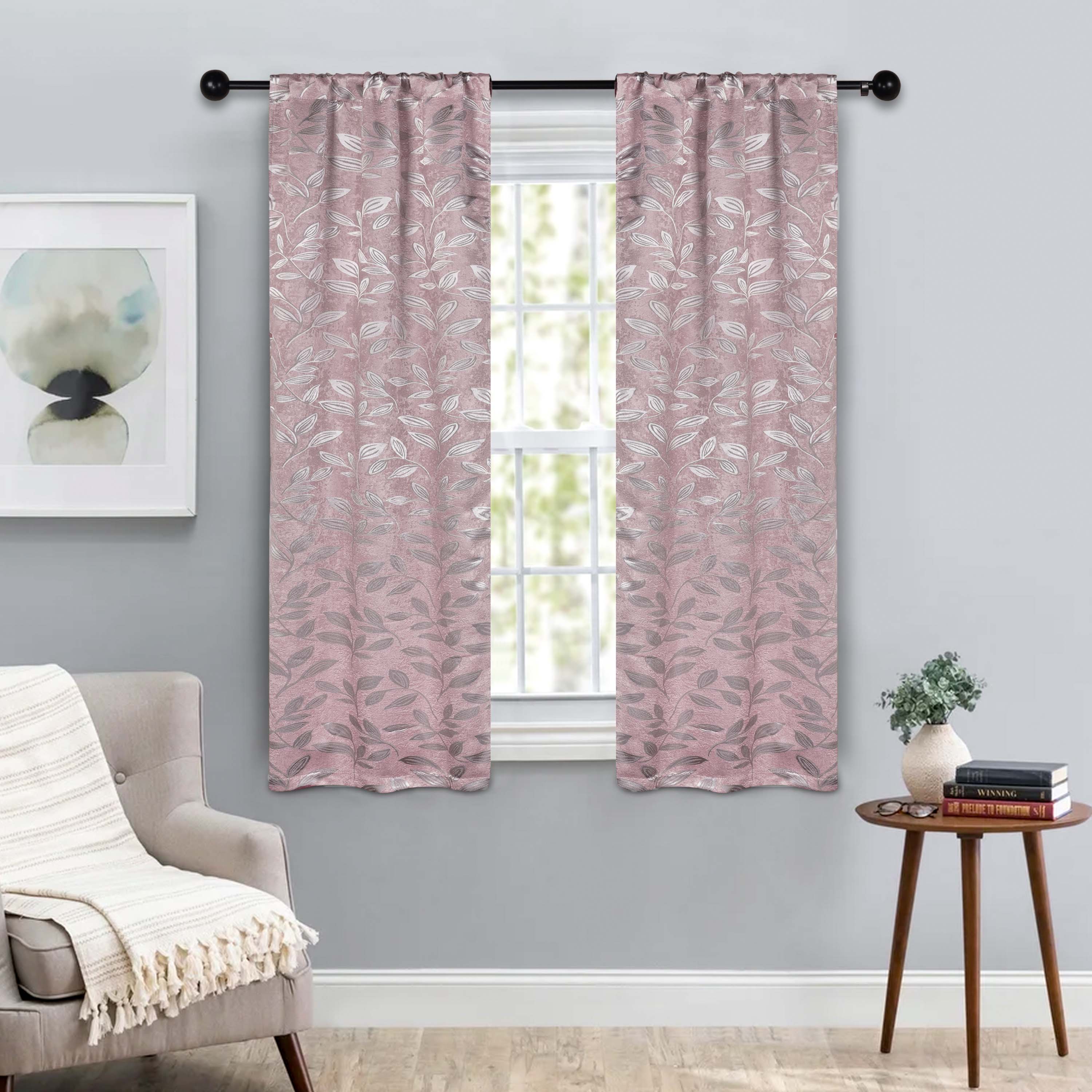 Leaves Room Darkening Washable Blackout Curtain Panels, Set of 2 - Blackout Curtains by Superior