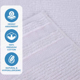Brea Textured Ribbed Cotton Bath Towels, Set of 2 – Medium Weight Bathroom Towels