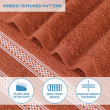Brea Textured Ribbed Cotton Bath Towels, Set of 2 – Medium Weight Bathroom Towels