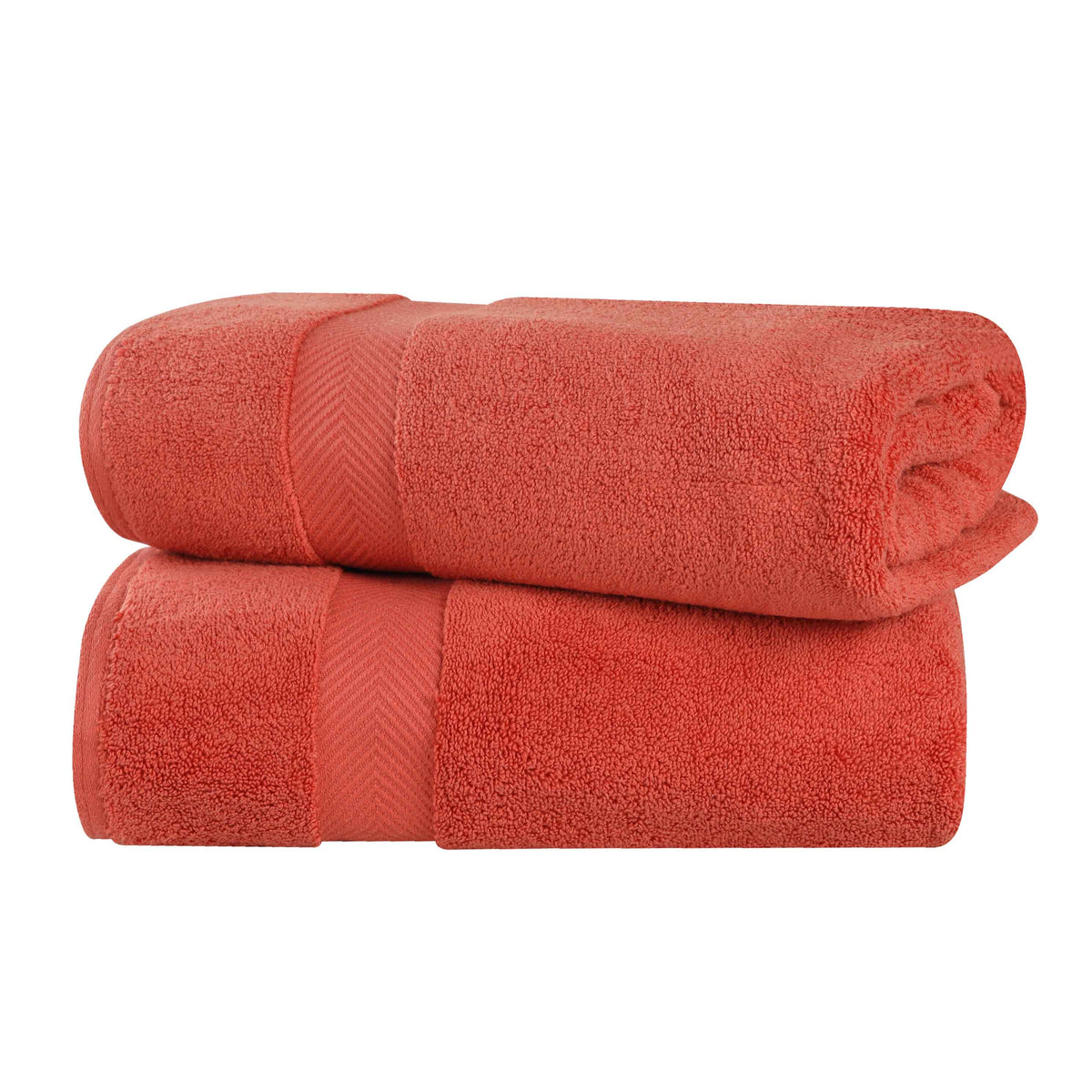 Zero-Twist Smart-Dry Combed Cotton 2 Piece Bath Sheet Set - Brick