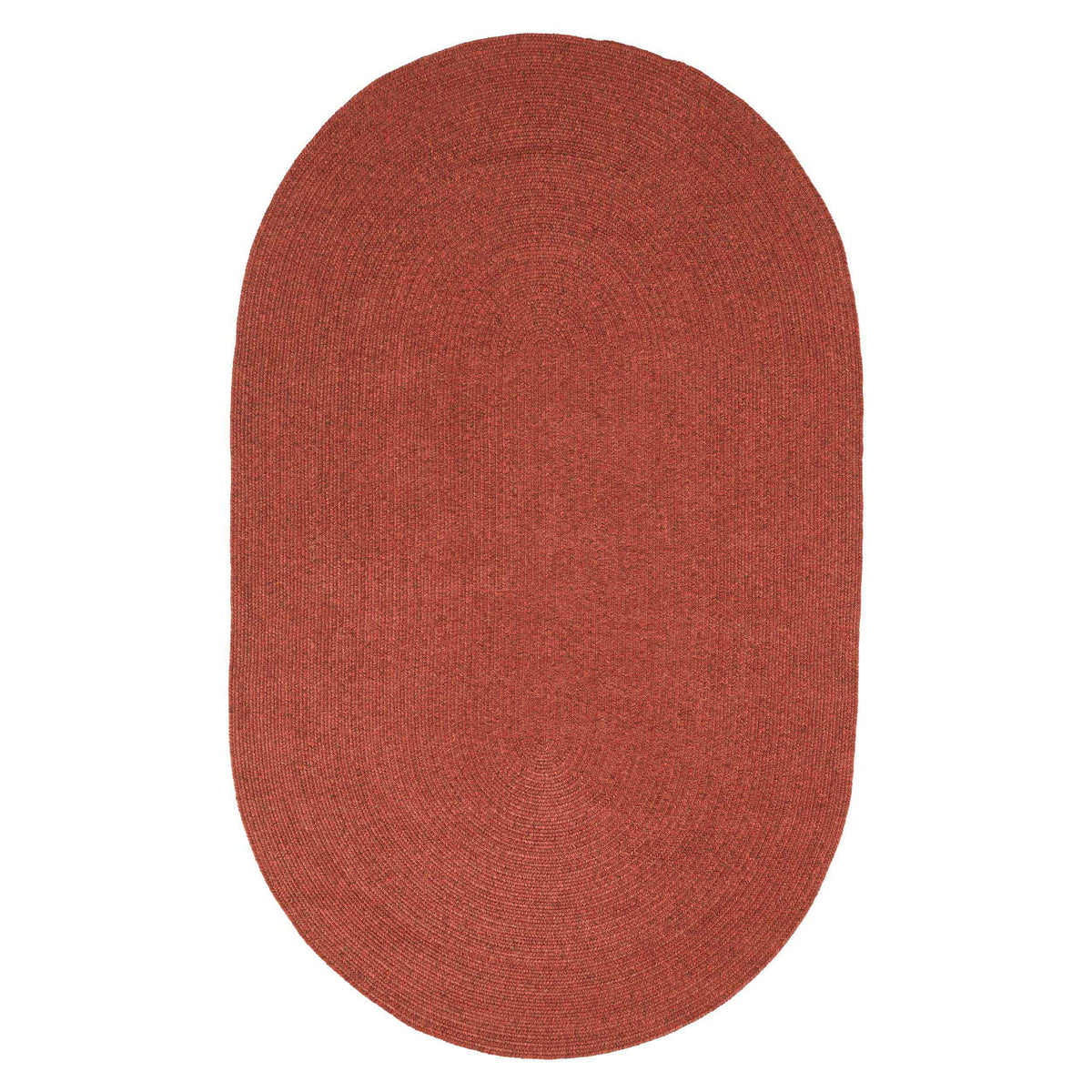 Classic Braided Weave Oval Area Rug Indoor Outdoor Rugs - Brick