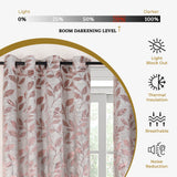 Leaves Room Darkening Blackout Curtain Panel Sets 4 Pieces - Blackout Curtains by Superior
