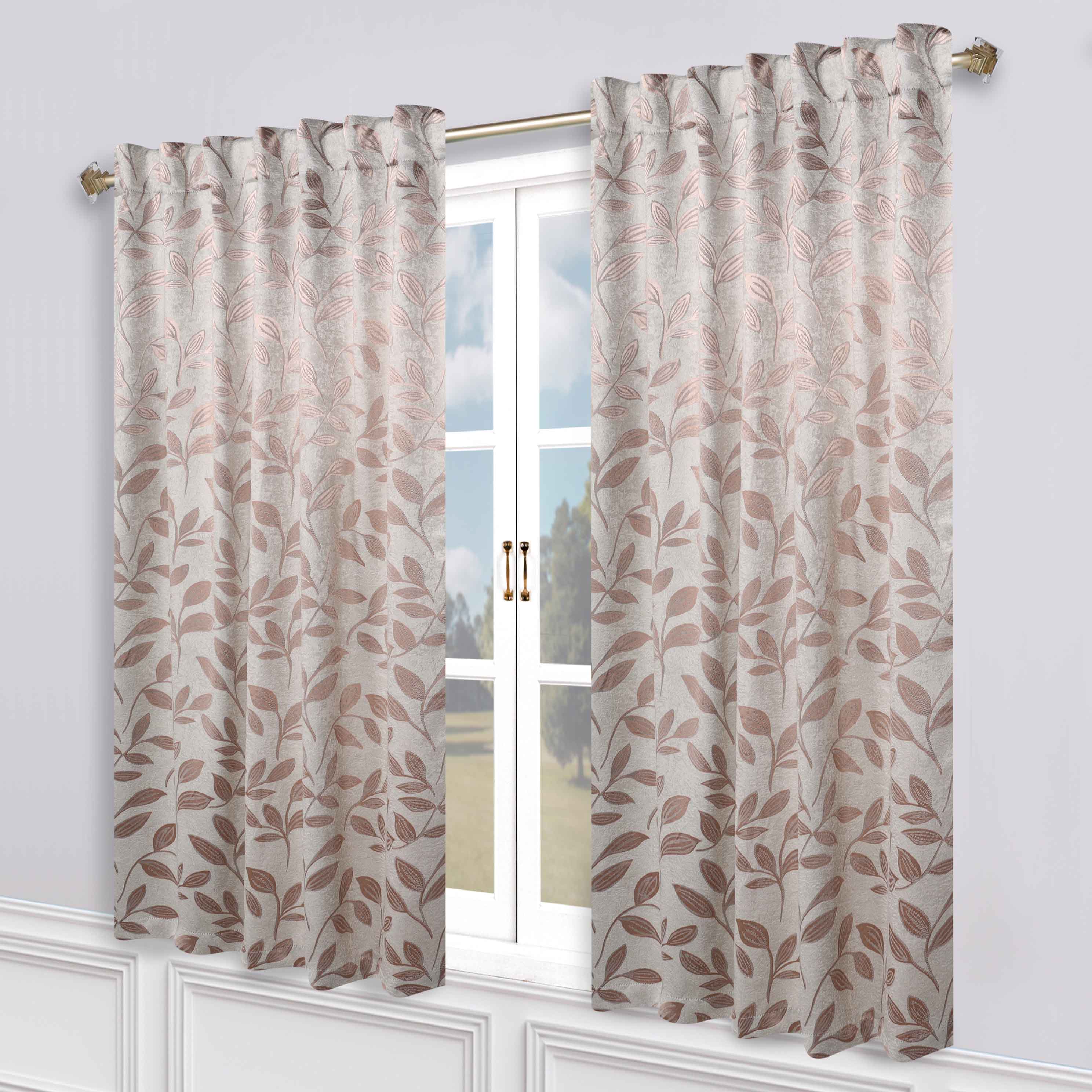 Leaves Room Darkening Back Tabs Blackout Curtain Panels, Set of 2 - Blackout Curtains by Superior