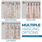 Leaves Room Darkening Back Tabs Blackout Curtain Panels, Set of 2 - Blackout Curtains by Superior