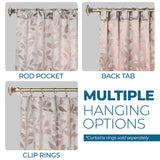 Leaves Room Darkening Back Tabs Blackout Curtain Panels, Set of 2 - Blackout Curtains by Superior