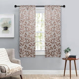 Leaves Room Darkening Washable Blackout Curtain Panels, Set of 2 - Blackout Curtains by Superior