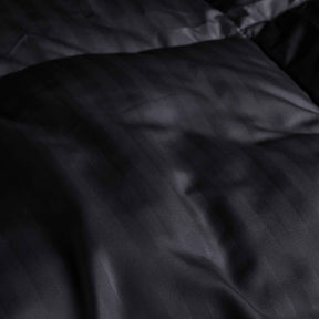 Brushed Microfiber Down Alternative Medium Weight Striped Comforter - Black