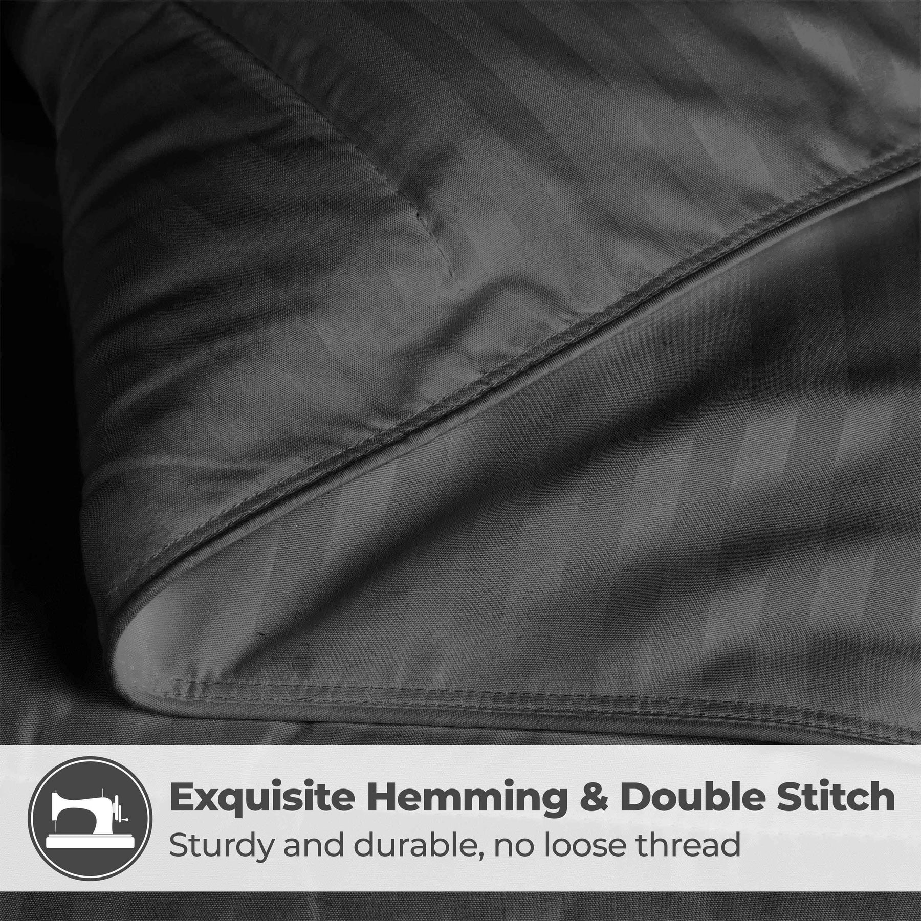 Brushed Microfiber Down Alternative Medium Weight Striped Comforter - Charcoal