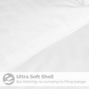 Brushed Microfiber Down Alternative Medium Weight Striped Comforter - White