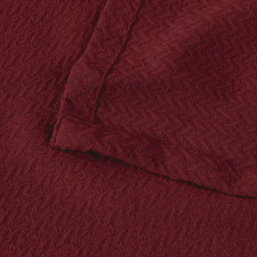 Nobel Cotton Textured Jacquard Chevron Lightweight Woven Blanket - Burgundy