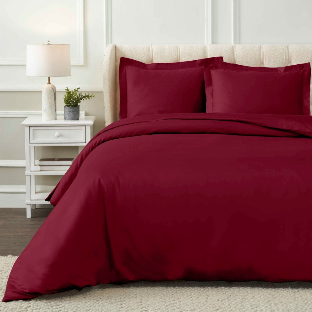 1200 Thread Count Egyptian Cotton Solid Duvet Cover Set - Egyptian Cotton Duvet Cover Set by Superior Brand