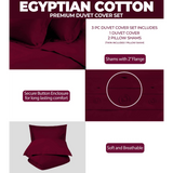 Egyptian Cotton 400 Thread Count Solid Luxury Duvet Cover Set - Egyptian Cotton Duvet Cover Set by Superior Brand