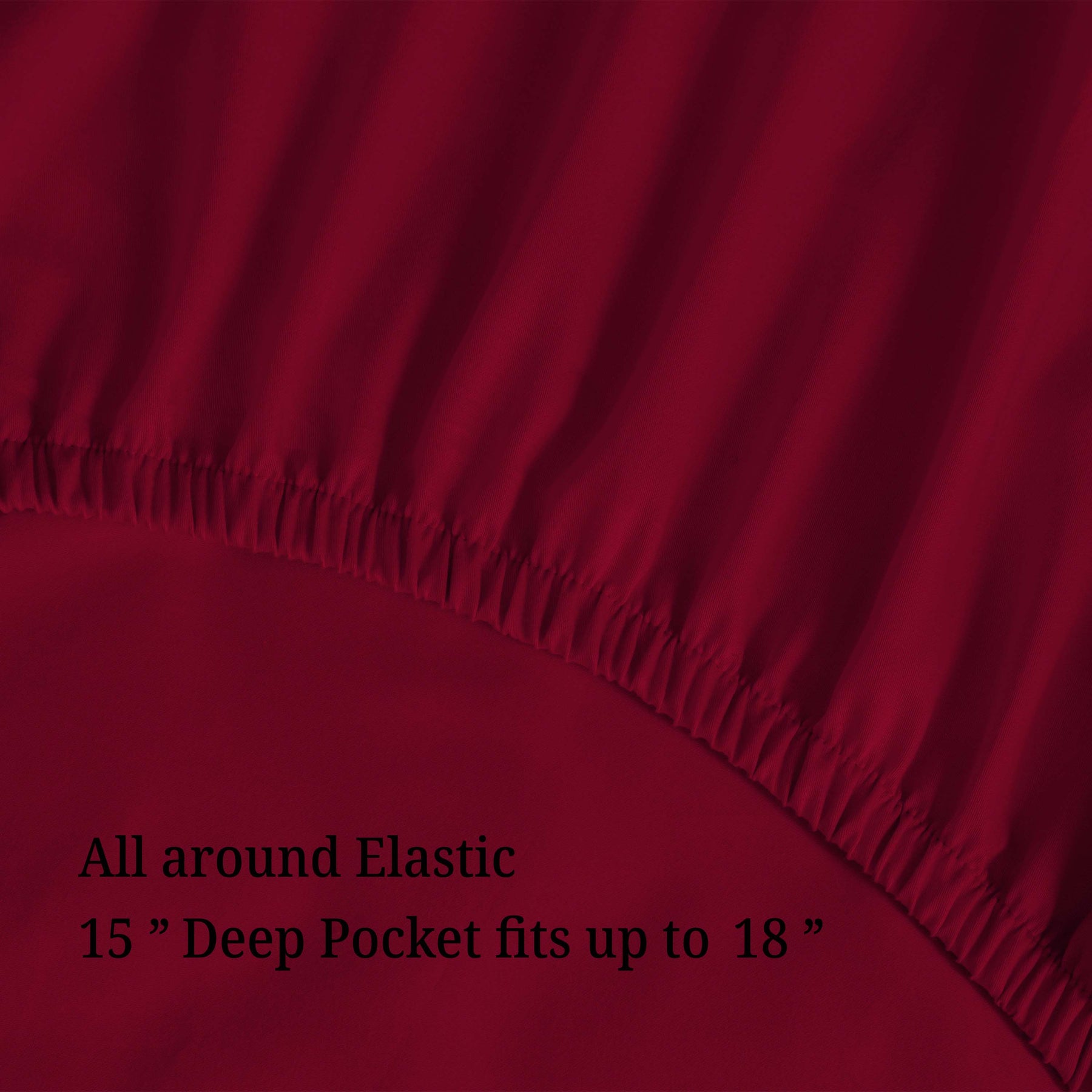 Egyptian Cotton 300 Thread Count Solid Deep Pocket Sheet Set - Burgundy