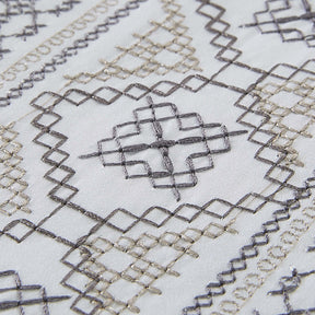 Burlington Embroidered Geometric Cotton Duvet Cover Set -  Burlington