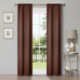 Solid Room Darkening Rod Pocket Blackout Curtain Panels, Set of 2
