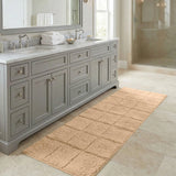 Checkered Cotton Washable Non-Slip Bath Rugs or Runner