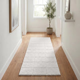 Checkered Cotton Washable Non-Slip Bath Rugs or Runner