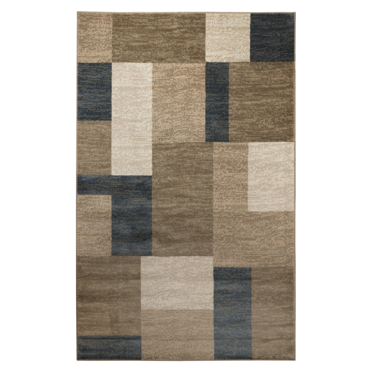 Clifton Geometric Color Block Plush Indoor Area Rug or Runner Rug