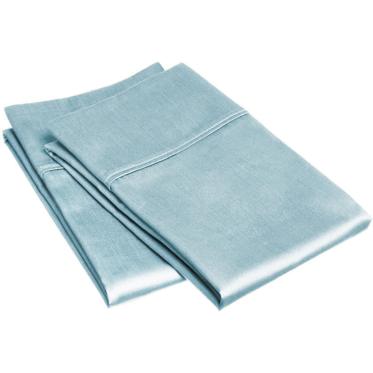 Superior Egyptian Cotton 300 Thread Count Solid Pillowcase Set -Light Blue