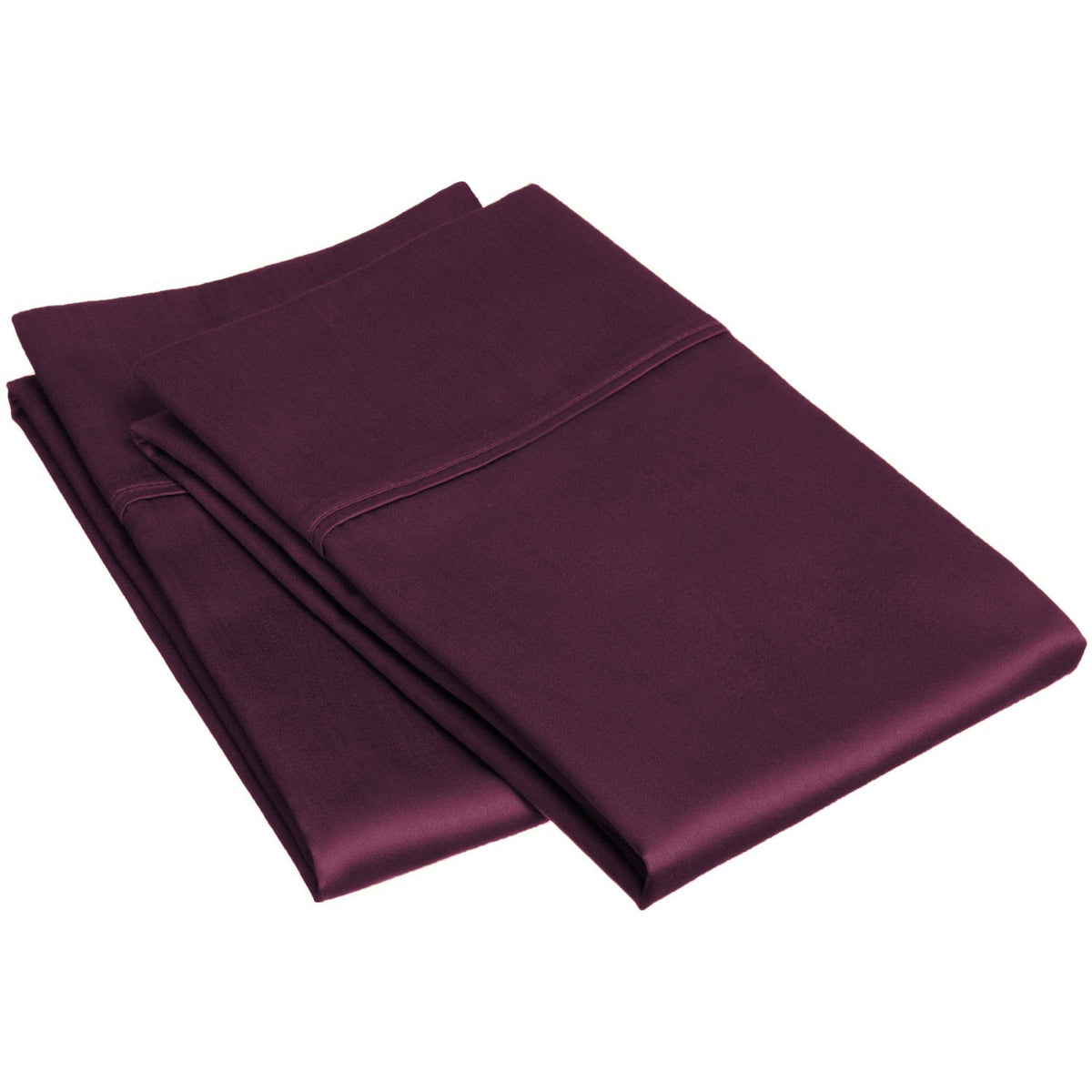 Superior Egyptian Cotton 300 Thread Count Solid Pillowcase Set - Plum