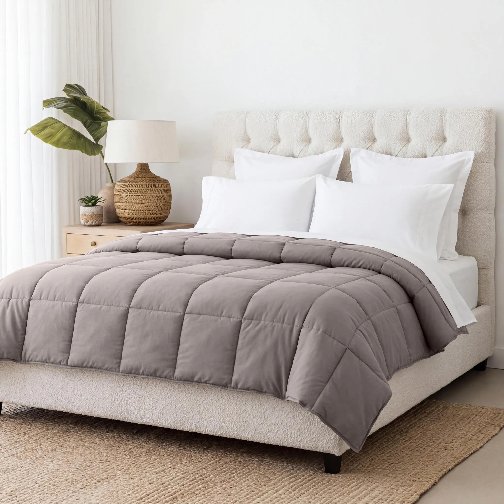 Brushed Microfiber Down Alternative Comforter Medium Weight Solid