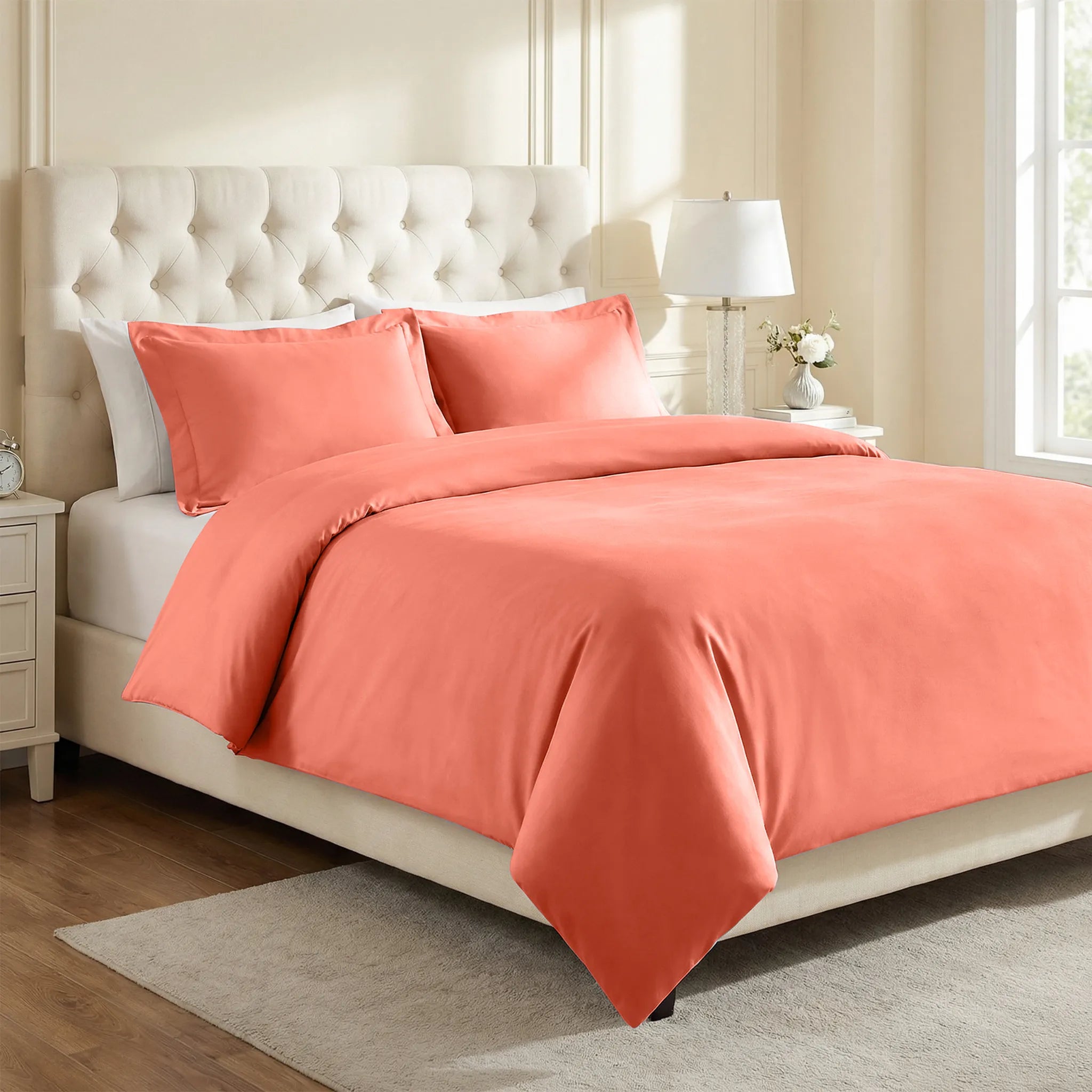 Cotton Blend 1200 Thread Count Solid Duvet Cover Set