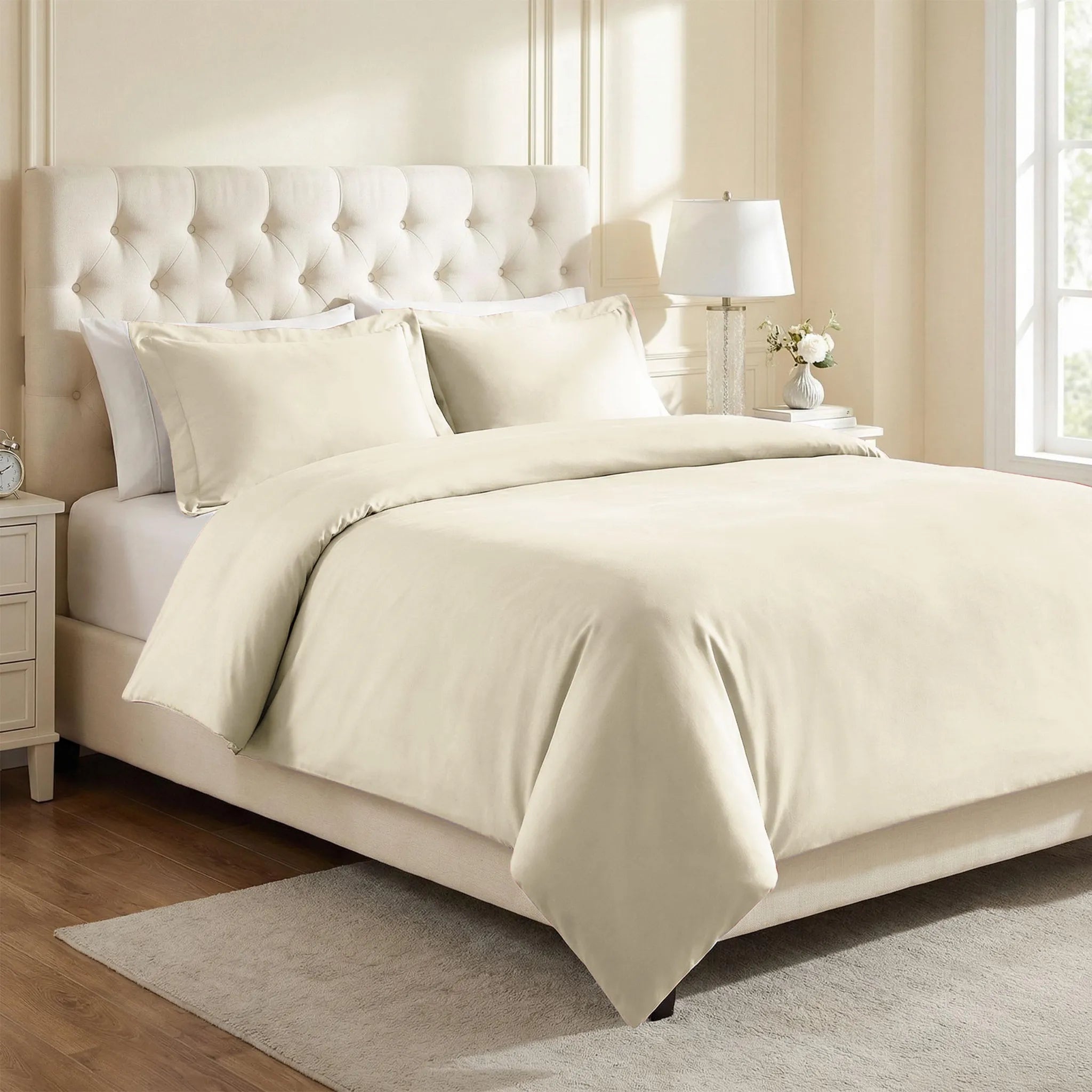 Cotton Blend 1200 Thread Count Solid Duvet Cover Set