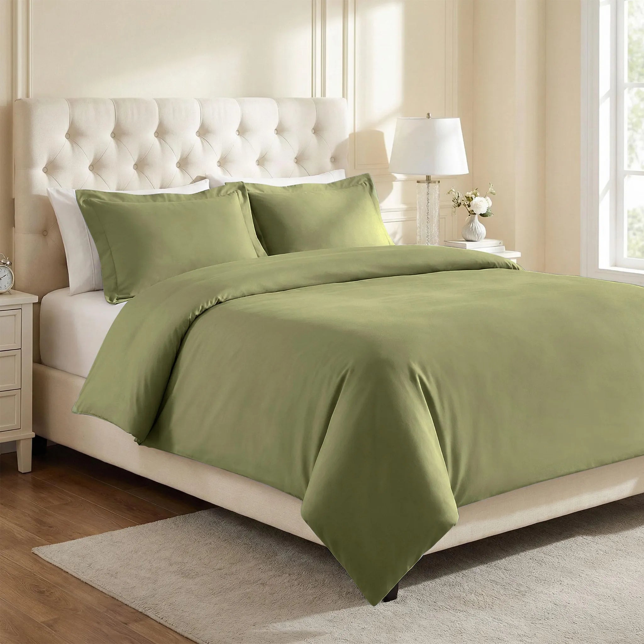 Cotton Blend 1200 Thread Count Solid Duvet Cover Set