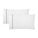 600 Thread Count Cotton Blend Pillowcases, Imperia Embroidered Hem, Set of 2