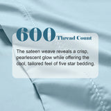 600 Thread Count Cotton Blend Pillowcases, Imperia Embroidered Hem, Set of 2