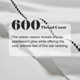 600 Thread Count Cotton Blend Pillowcases, Imperia Embroidered Hem, Set of 2