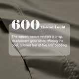 600 Thread Count Cotton Blend Pillowcases, Imperia Embroidered Hem, Set of 2